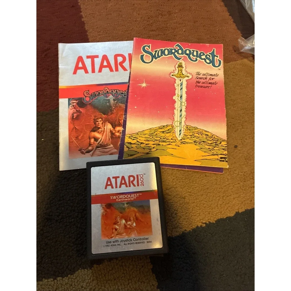 Swordquest: Earthworld Atari 2600 Cartridge w/ Manuals